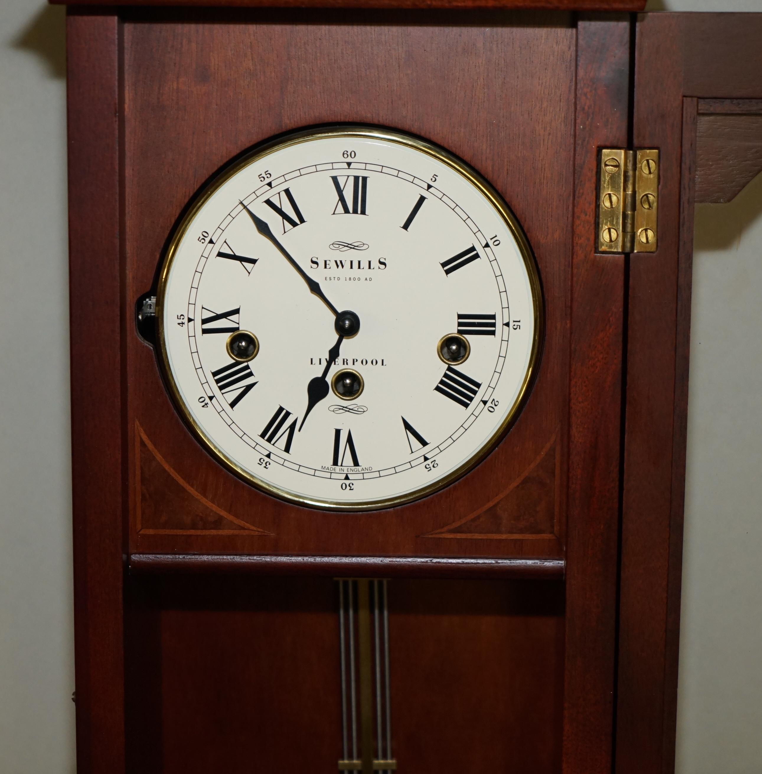 SEWILLS EST 1800 LIVERPOOL WANDUHR MIT LANGGEMÄSSIGEM GEHÄUSE UND WESTMINSTER-GLÄUTE VINTAGE (19. Jahrhundert)