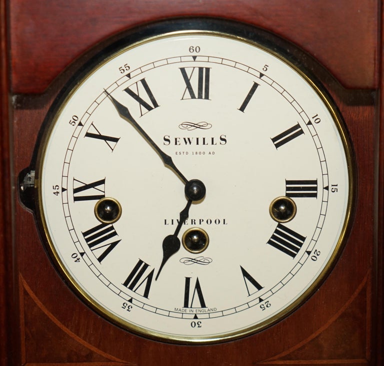 VINTAGE SEWILLS EST 1800 LIVERPOOL RELOJ DE PARED DE CAJA LARGA CON TIMBRE DE WESTMINSTER