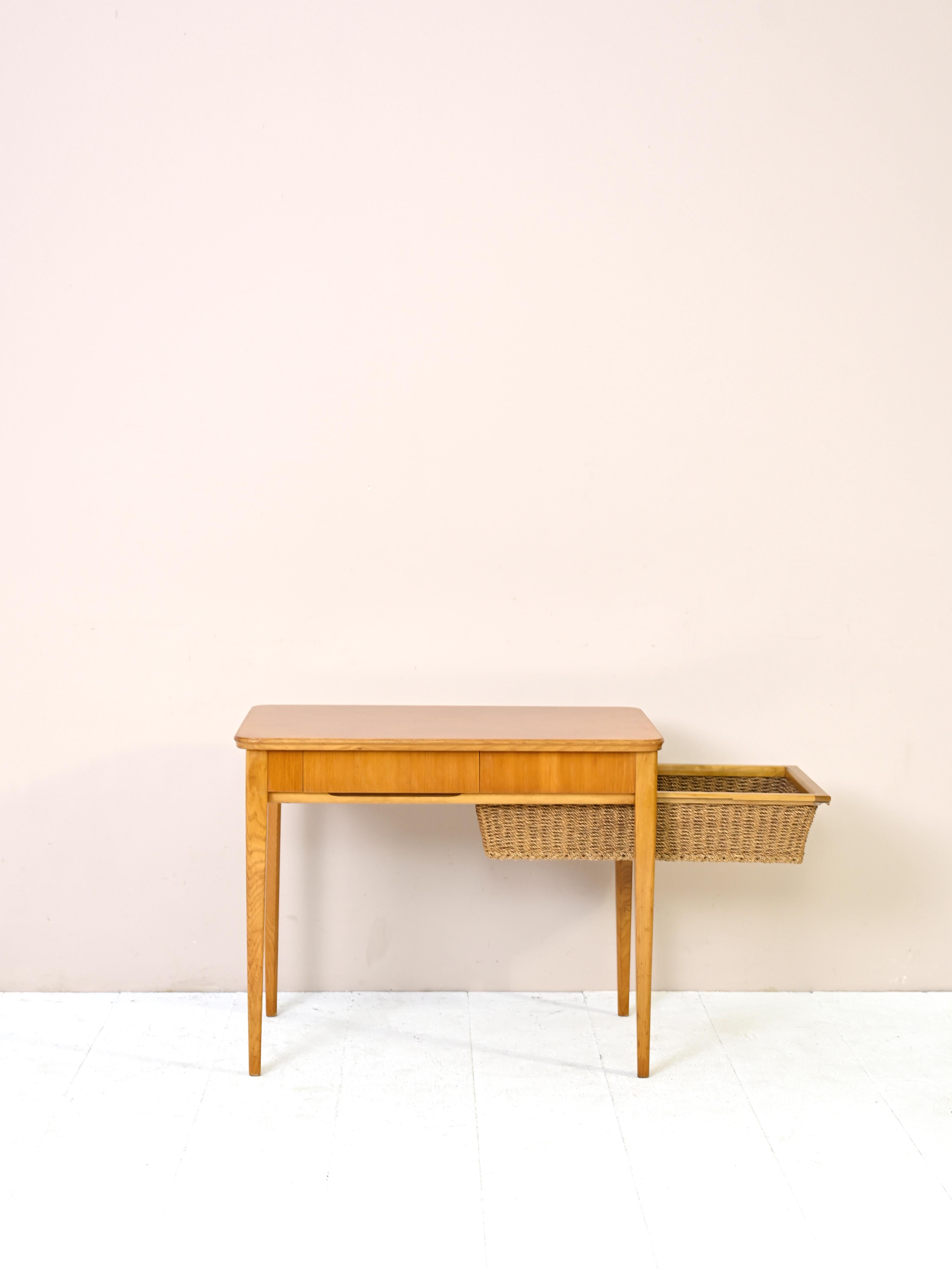 Scandinavian Modern Vintage Sewing Table For Sale