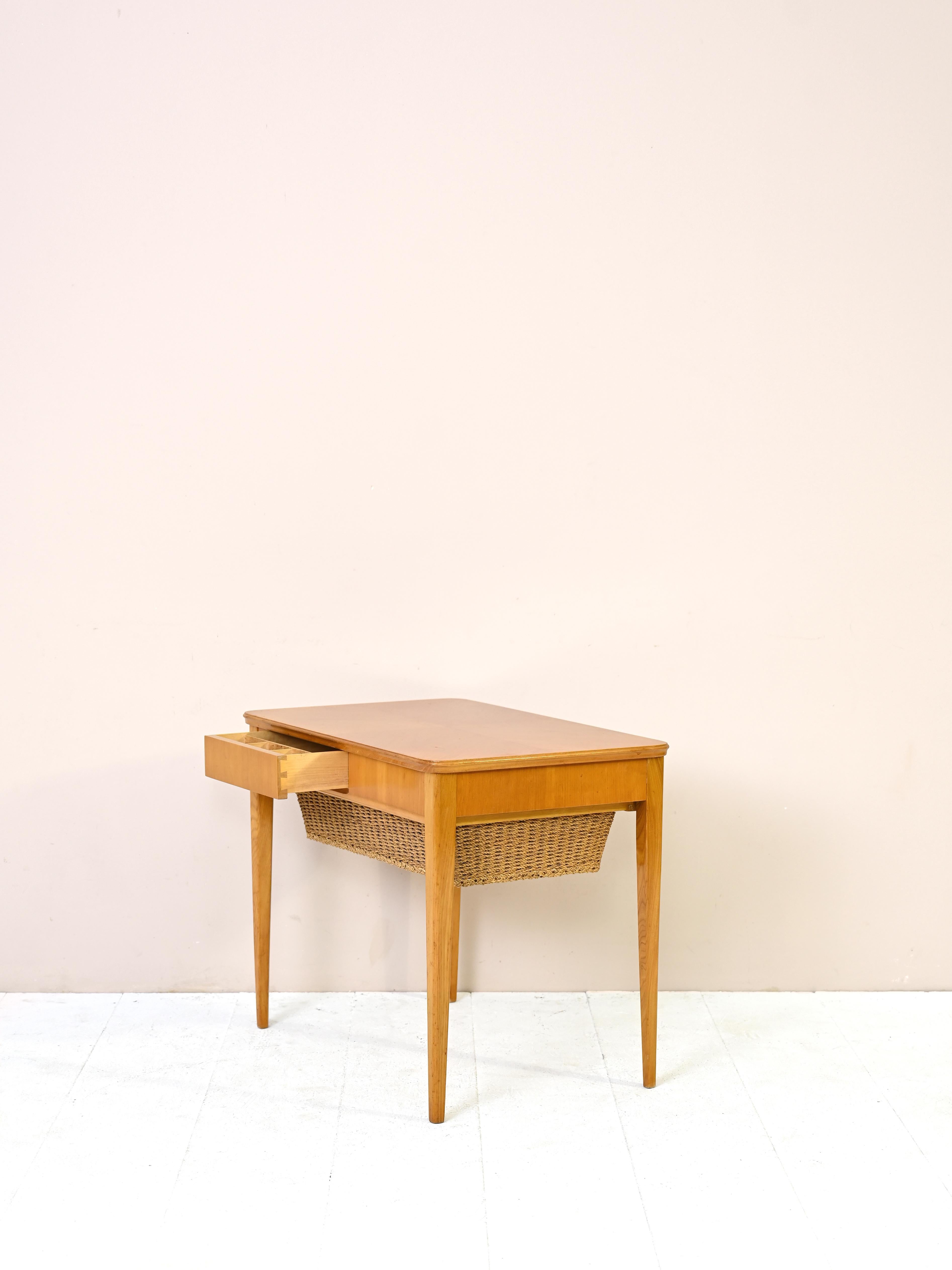 Birch Vintage Sewing Table For Sale