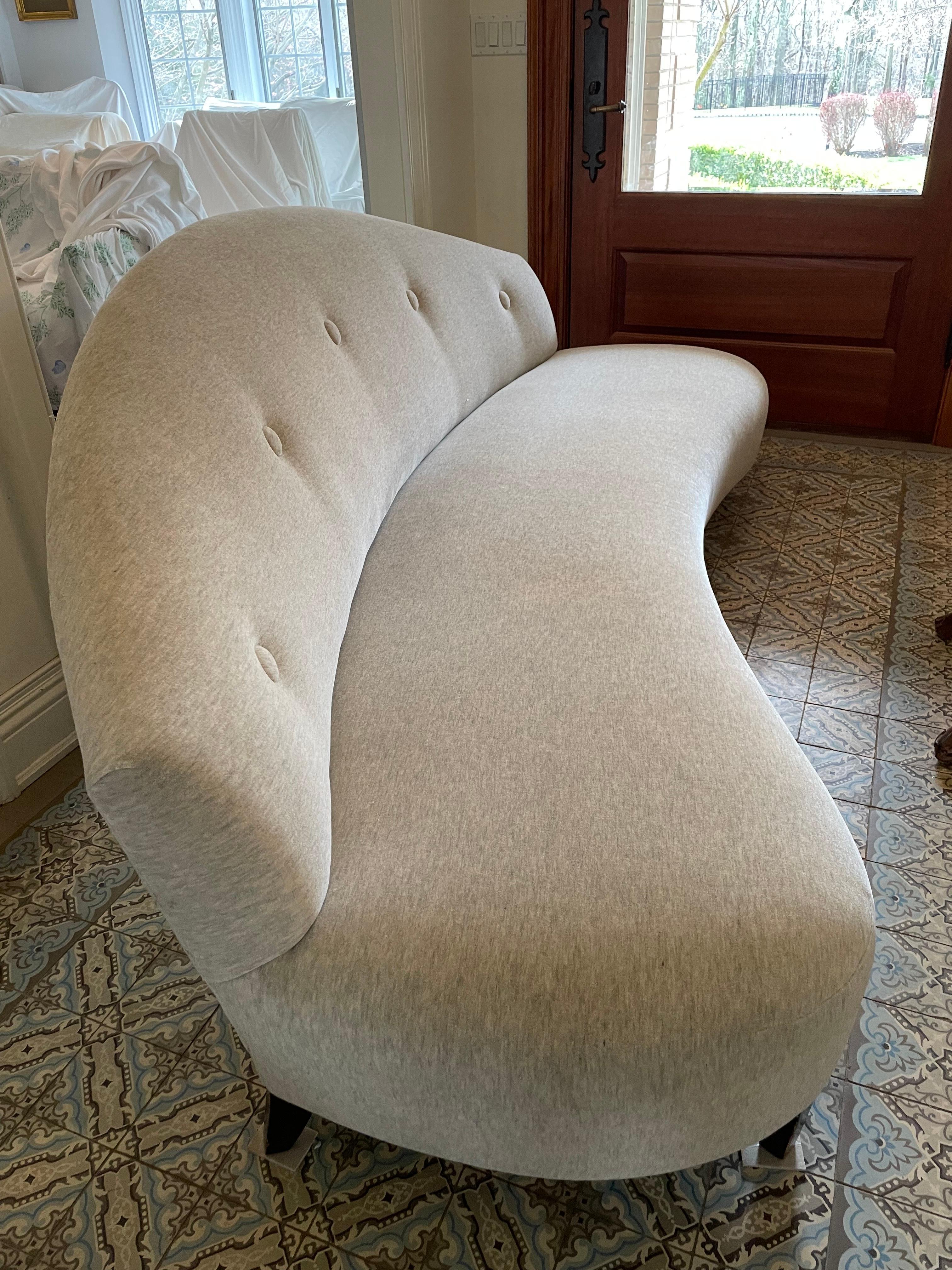 Vintage Sexy Donghia Mohair Curved Sofa 4