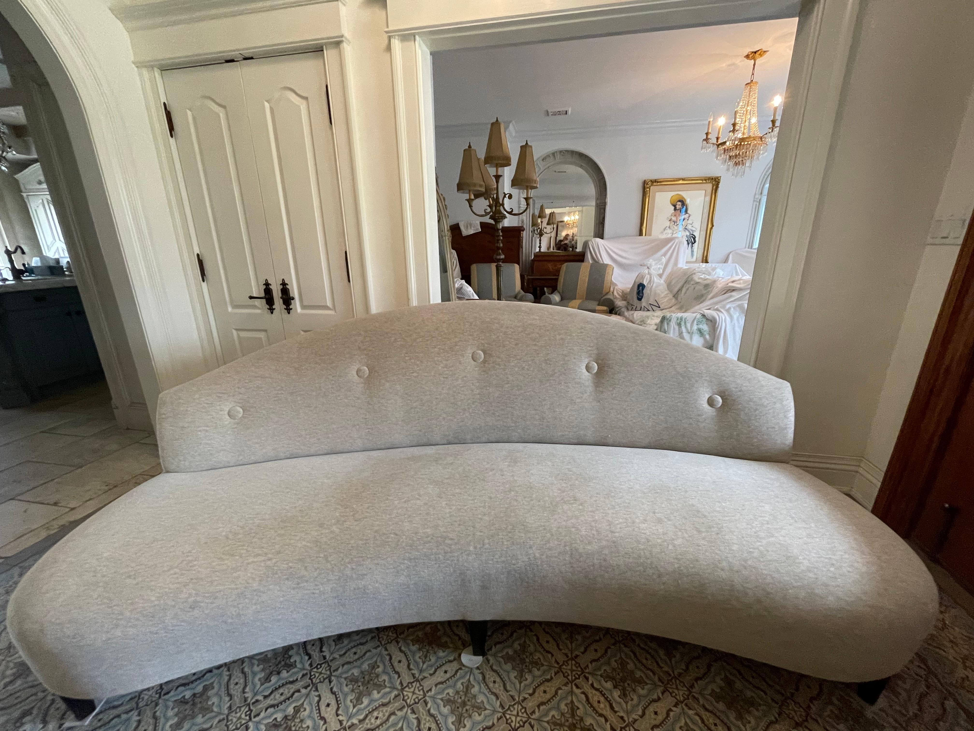 Vintage Sexy Donghia Mohair Curved Sofa 5
