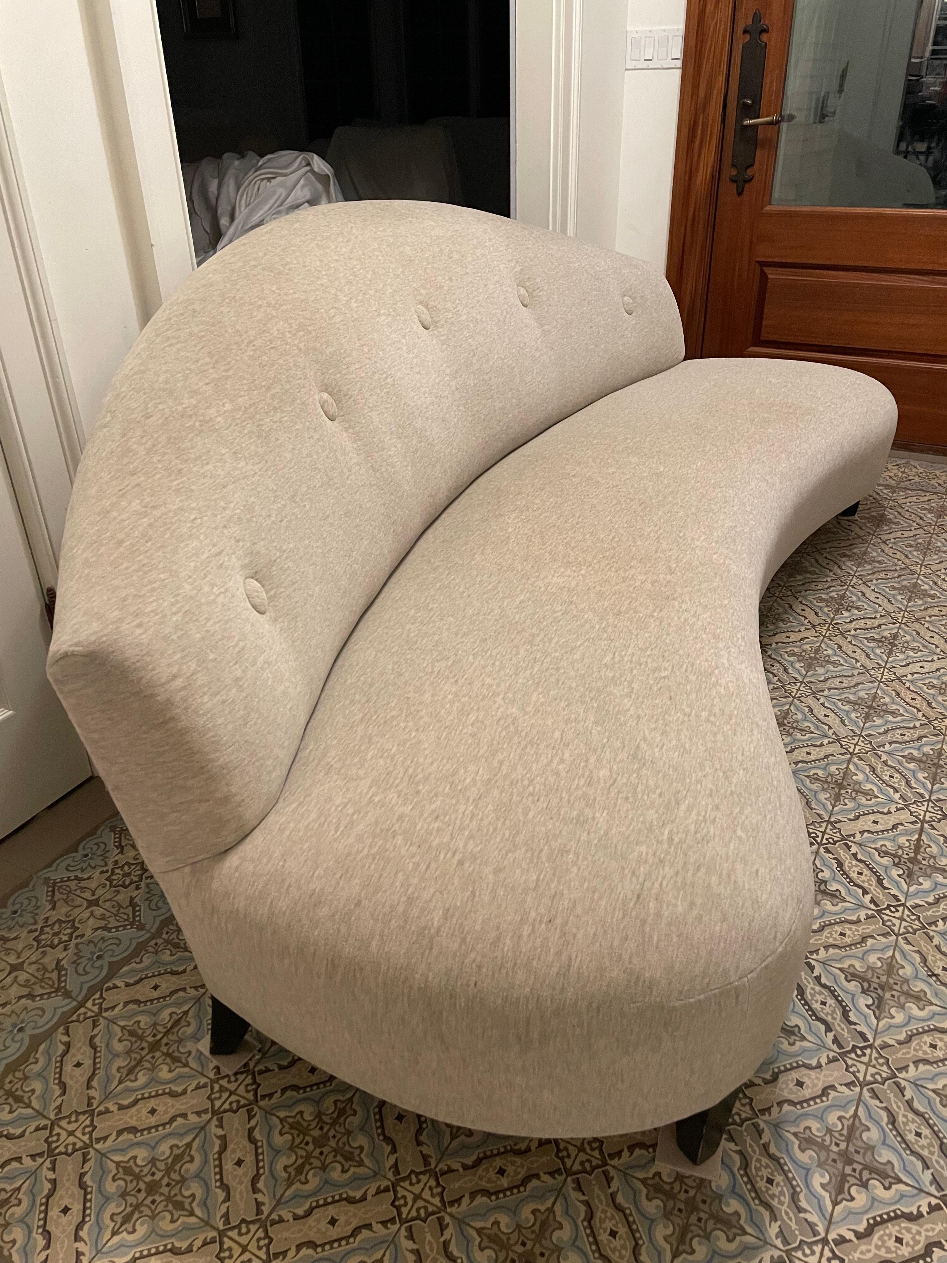 Contemporary Vintage Sexy Donghia Mohair Curved Sofa