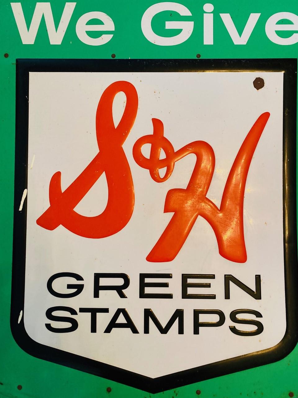 S&H Green Stamps Vintage Metal Tin Sign 12 X 18 Inches 
