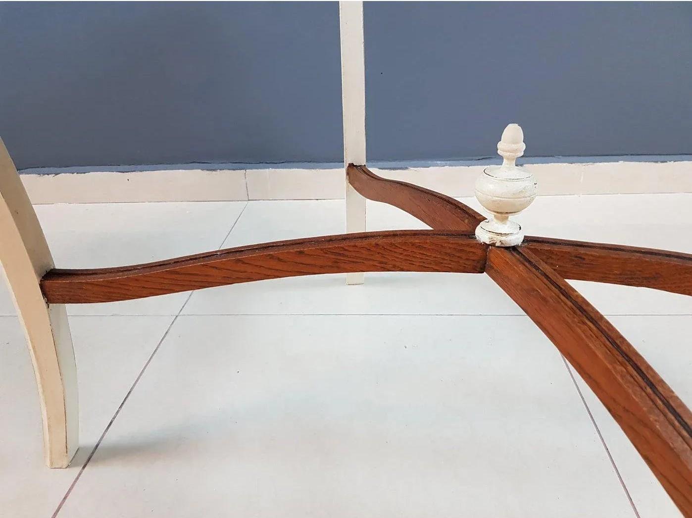 Vintage Shabby Chic Louis XV Style Side Table on Cabriole Legs For Sale 4
