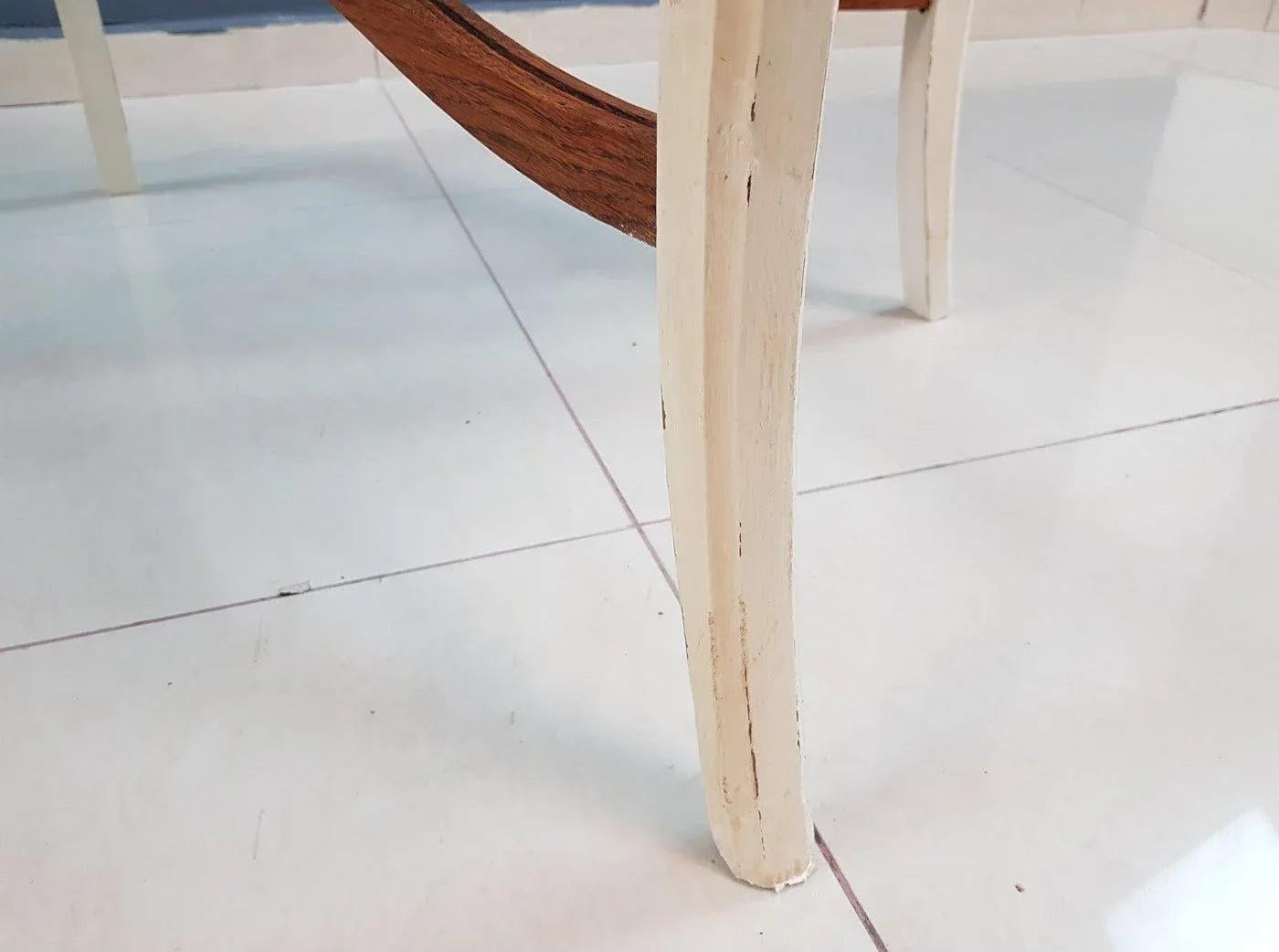Vintage Shabby Chic Louis XV Style Side Table on Cabriole Legs For Sale 6