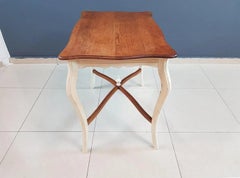 Vintage Shabby Chic Louis XV Style Side Table on Cabriole Legs