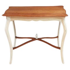 Vintage Shabby Chic Louis XV Style Side Table on Cabriole Legs