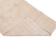 Vintage Shabby Chic Turkish Handmade Beige Wool Runner