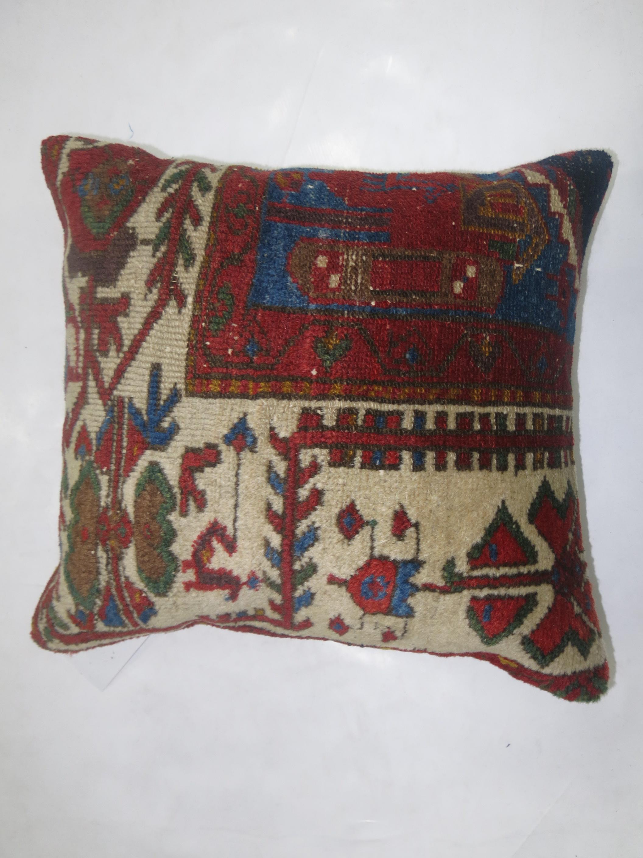 One of a kind Persian rug pillow.