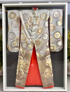 Vintage Shadow Box Framed Japanese Wedding Kimono