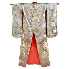 Vintage Shadow Box gerahmter japanischer Hochzeits-Kimono im Vintage-Stil