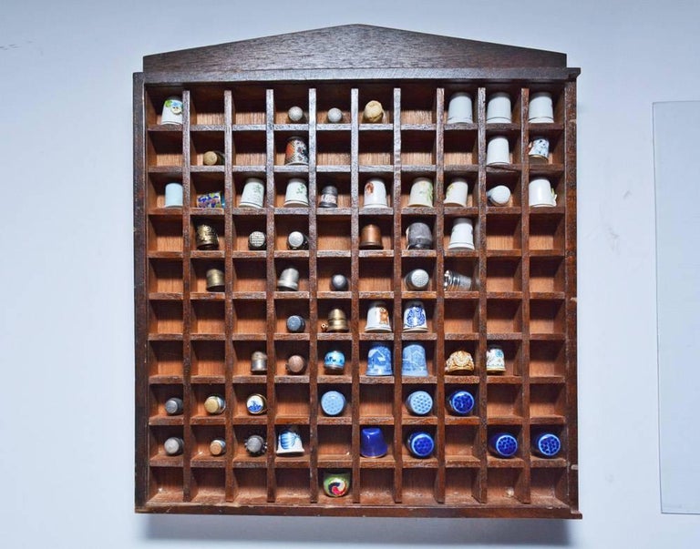 Vintage Shadow Box with Collection of Antique and Vintage Thimbles at ...