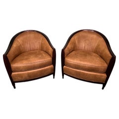 Vintage Shagreen Deco Club Chairs