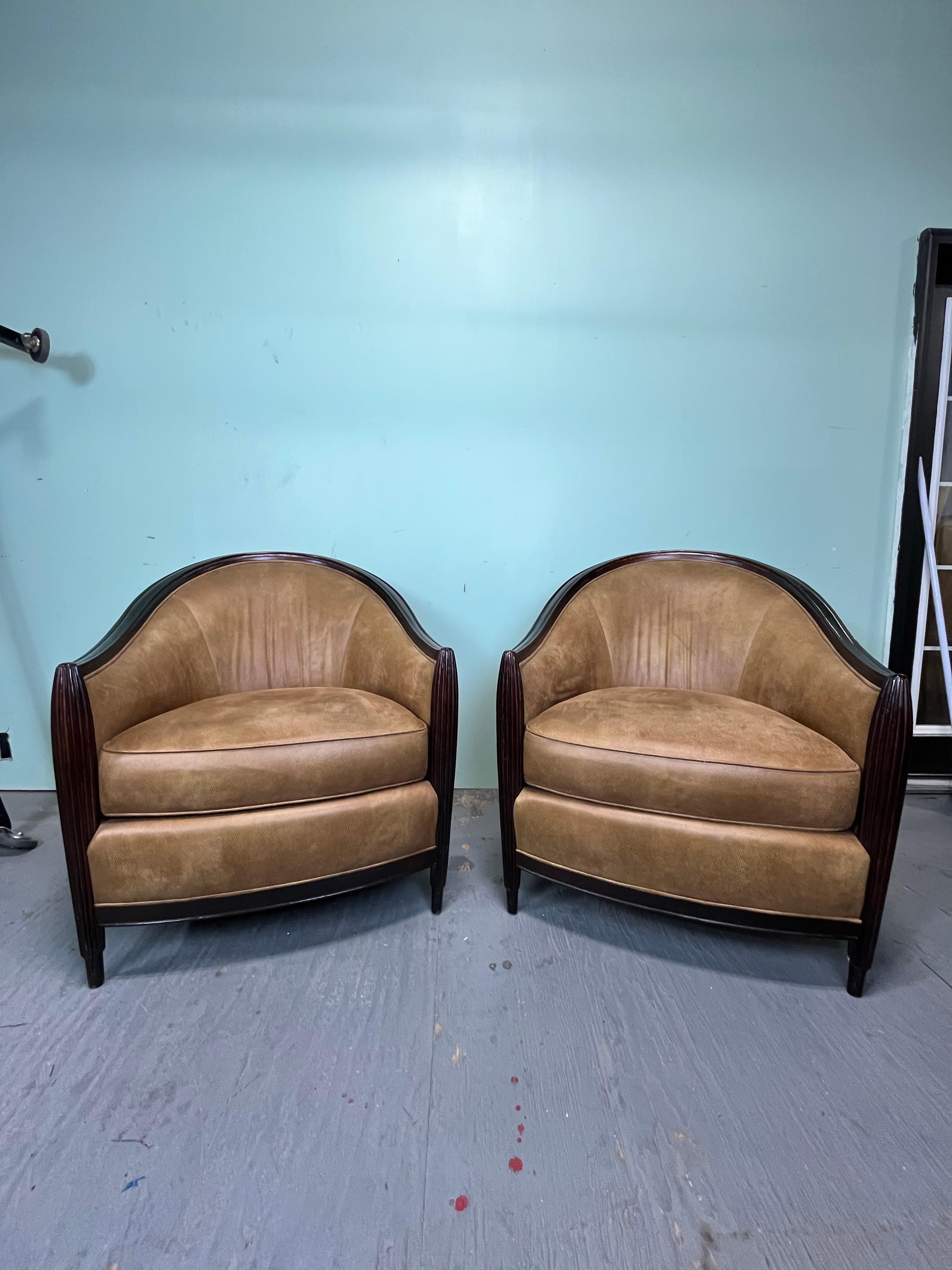 Sillas Club Vintage Shagreen Deco Art Decó en venta