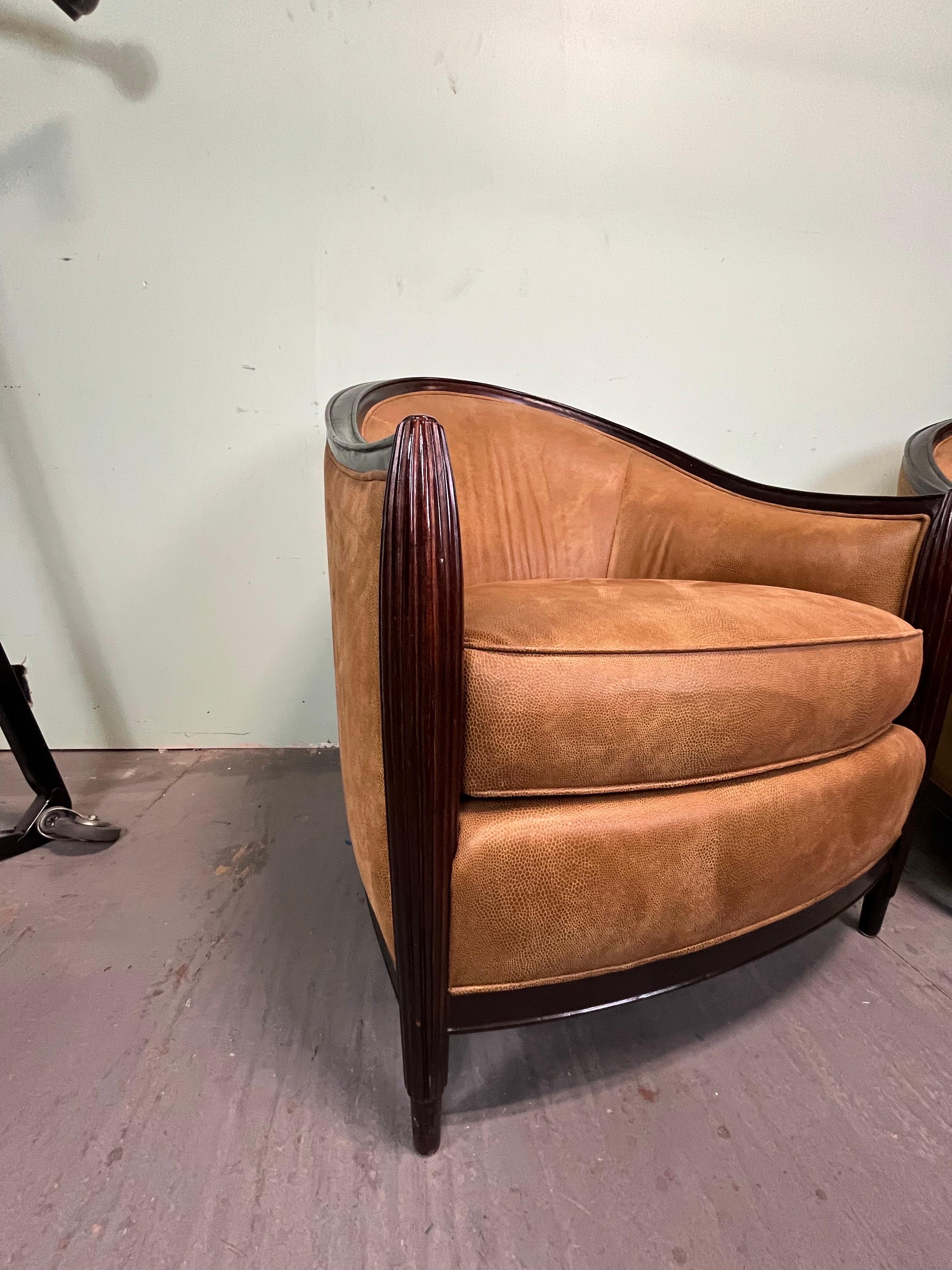 Sillas Club Vintage Shagreen Deco Estadounidense en venta