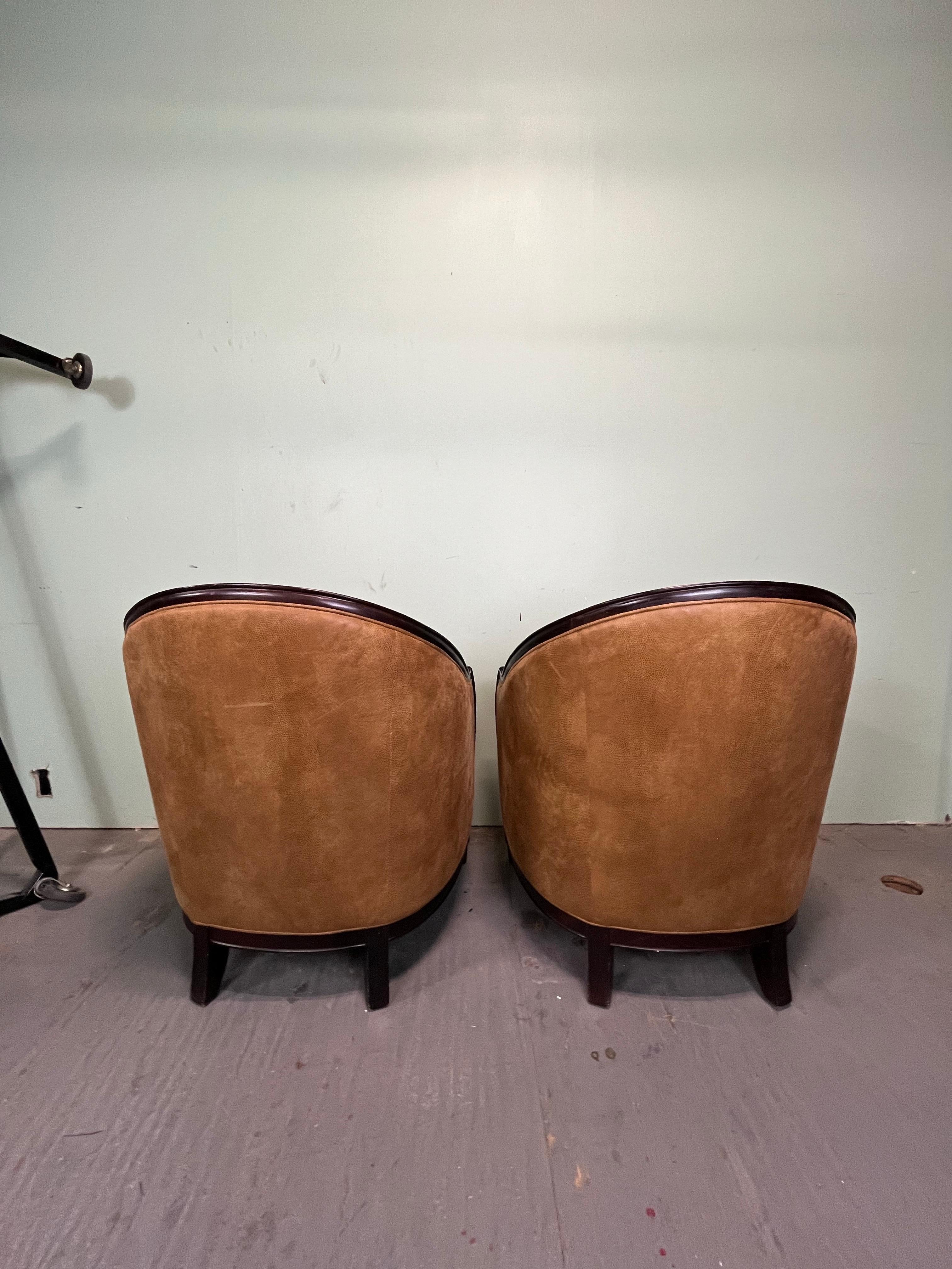 Sillas Club Vintage Shagreen Deco en Bueno estado para la venta en W Allenhurst, NJ