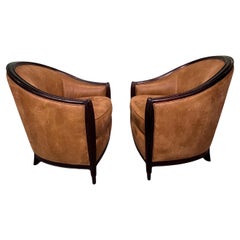 Vintage Shagreen Deco Club Chairs