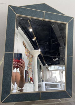 Specchio da tavolo vintage in zigrino di Londra