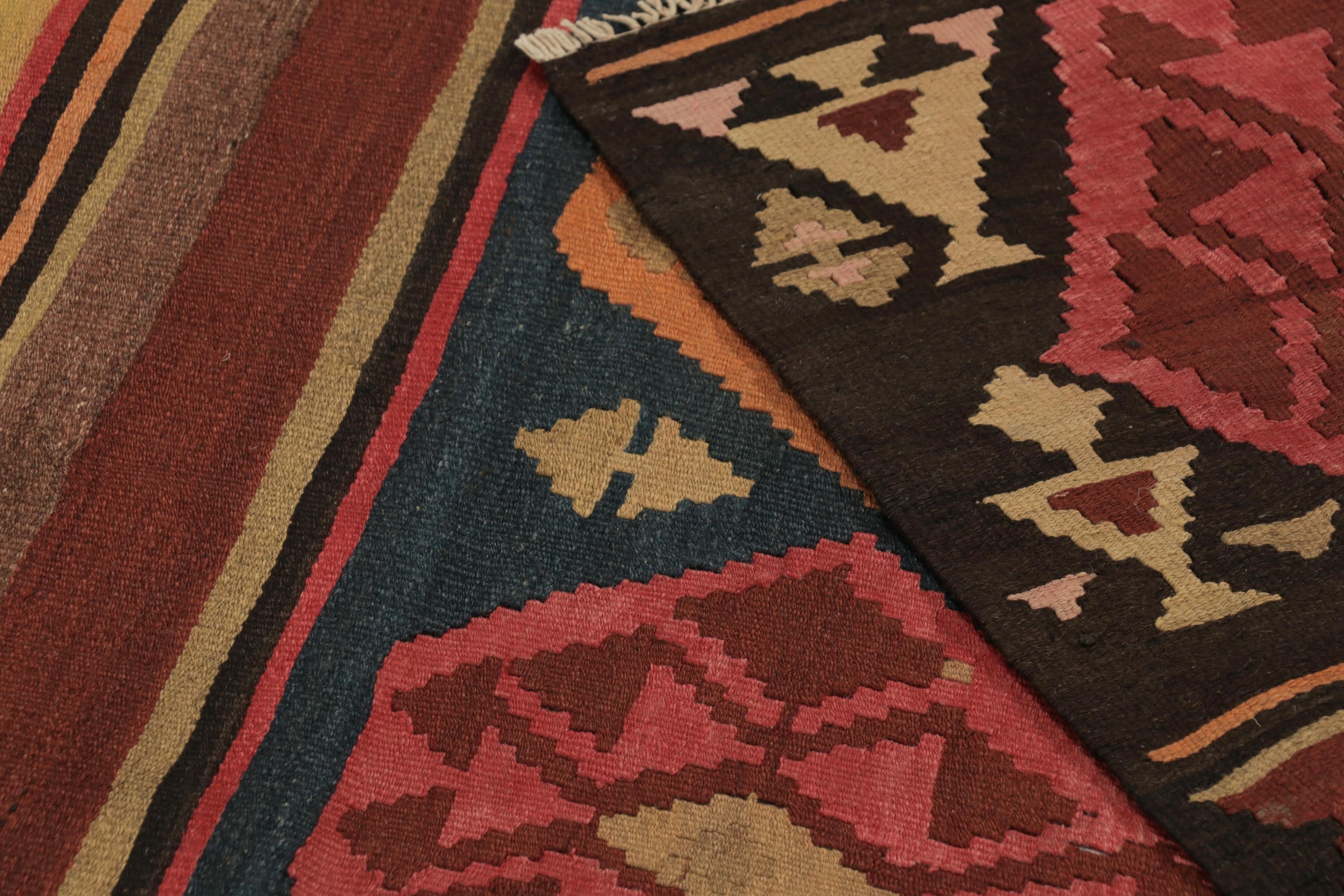 Lana Kilim persiano vintage di Shahsavan Dashte Moghan con chevrons marroni - Rug & Kilim in vendita