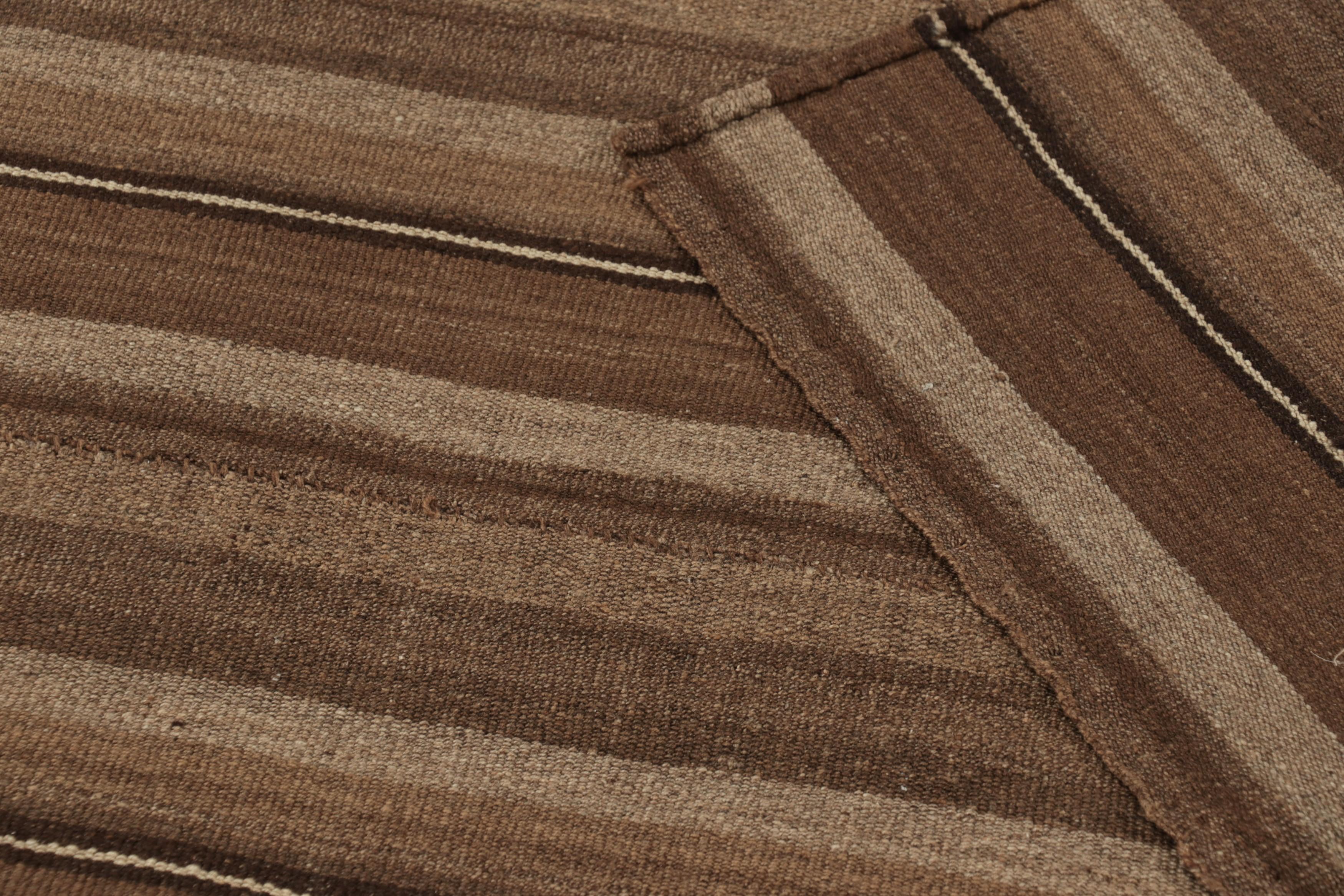 Lana Kilim persiano vintage di Shahsavan Dashte Moghan con chevrons marroni - Rug & Kilim in vendita