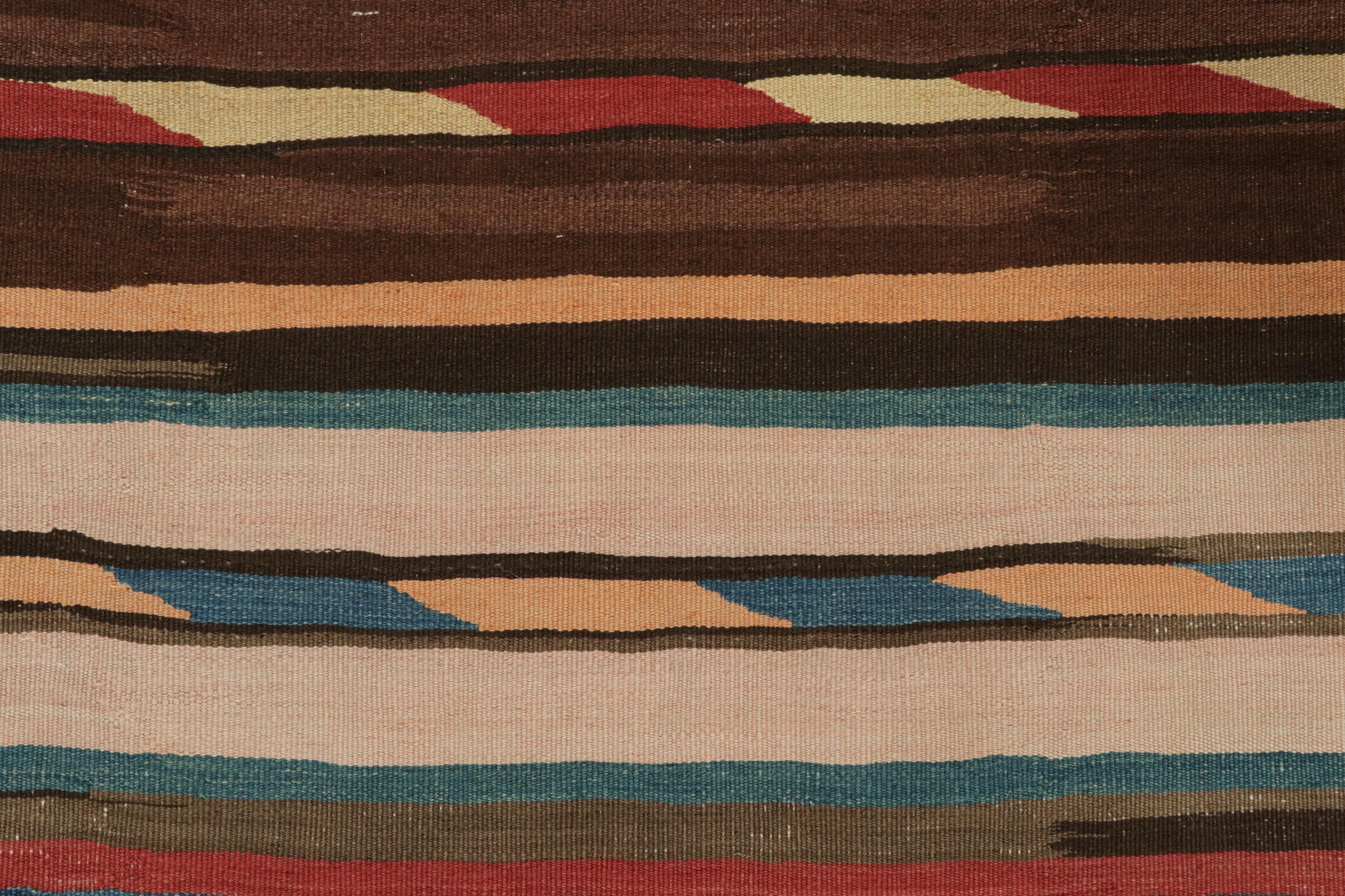 Tribale Tappeto Shahsavan Kilim vintage a strisce policrome di Rug & Kilim in vendita