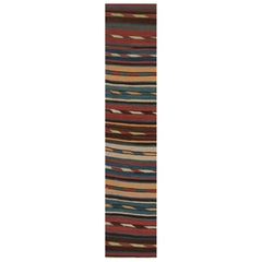 Tappeto Shahsavan Kilim vintage a strisce policrome di Rug
Kilim