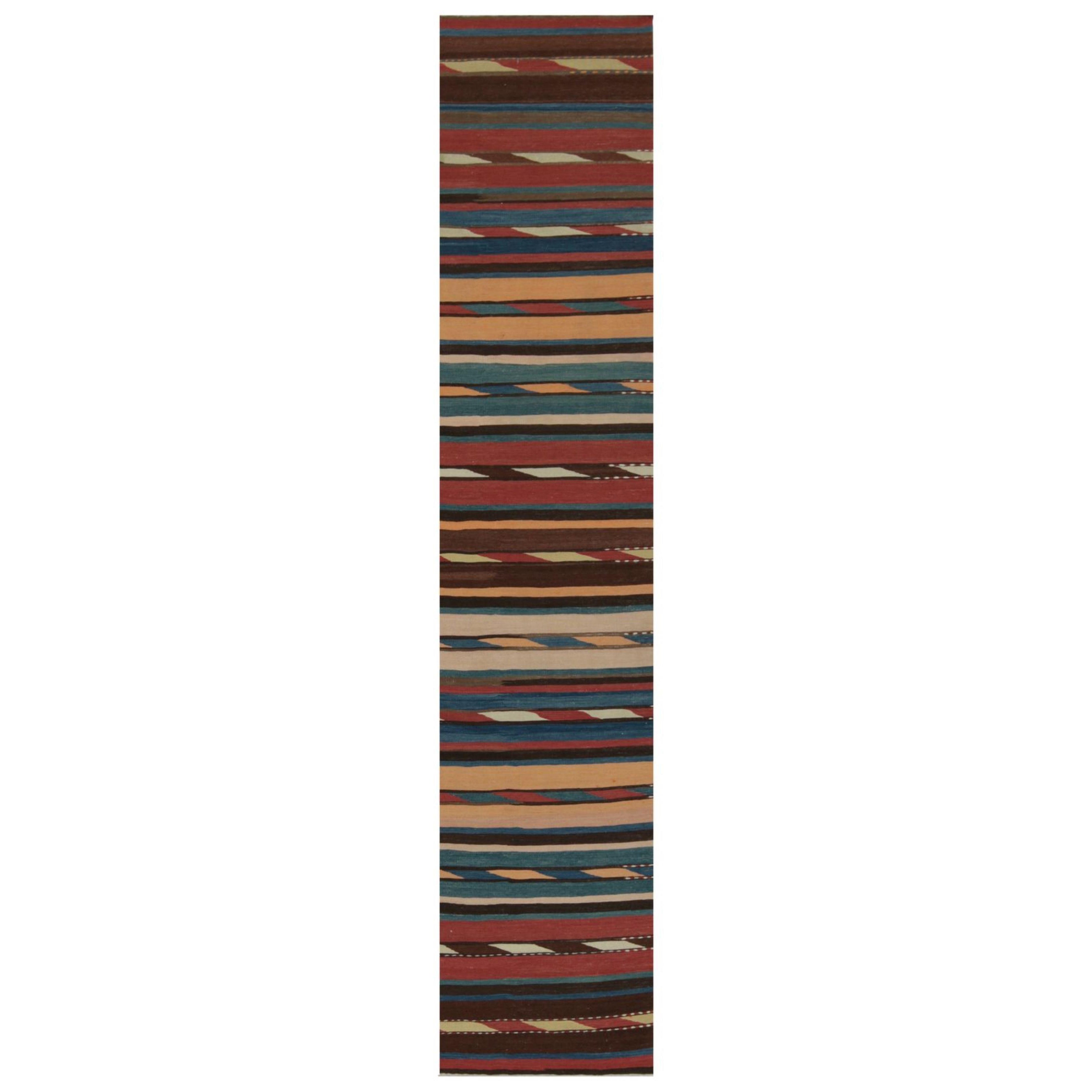 Tappeto Shahsavan Kilim vintage a strisce policrome di Rug 
Kilim