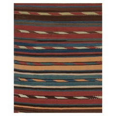 Tappeto Shahsavan Kilim vintage a strisce policrome di Rug
Kilim