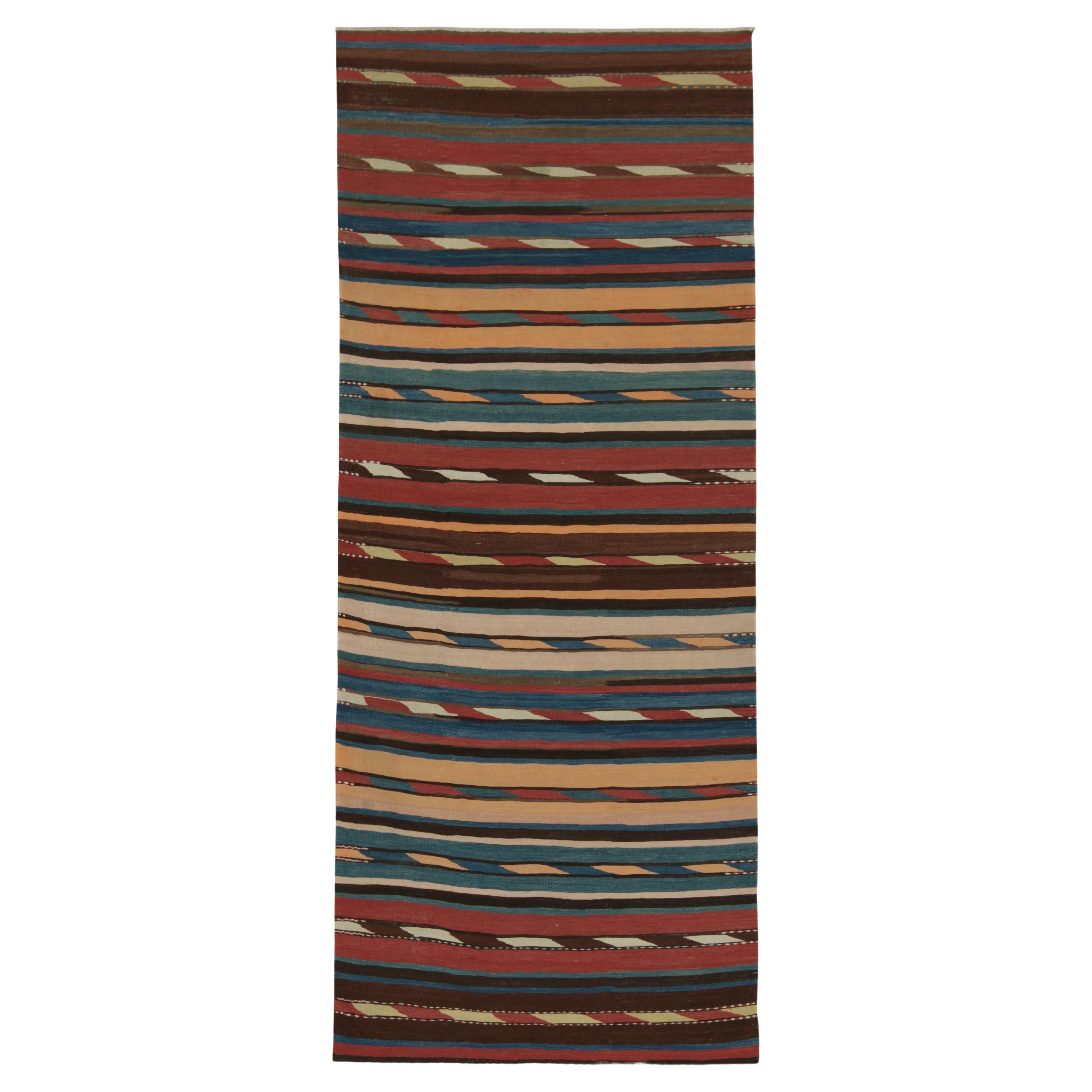 Vintage Shahsavan Kilim Rug in Polychromatic Stripes by Rug & Kilim For Sale