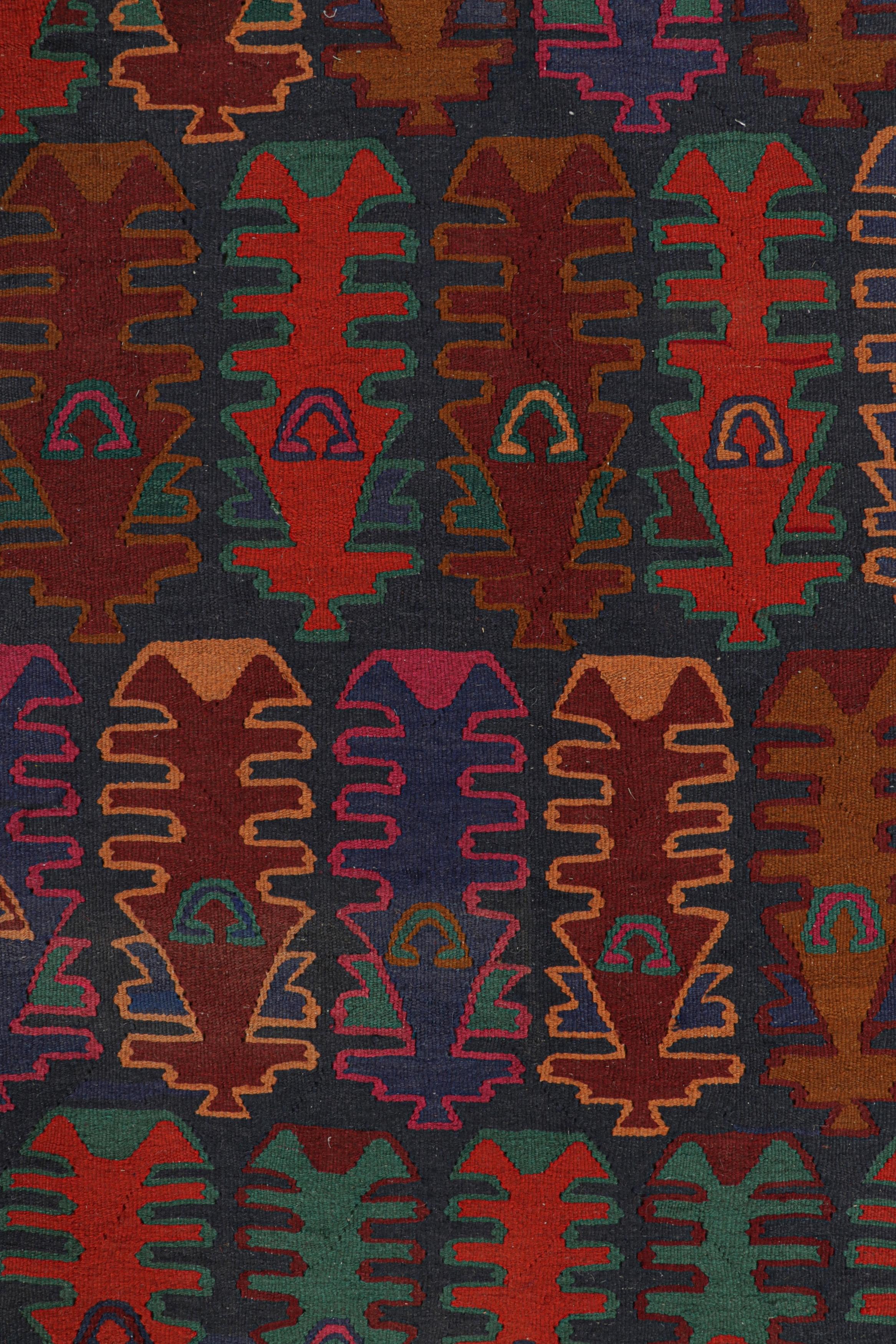 Tribal Vintage Shahsavan Kilim with Polychromatic Geometric Patterns, from Rug & Kilim For Sale