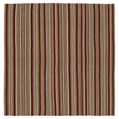 Shahsavan Palas - Kilim persan vintage à rayures rouges et beiges