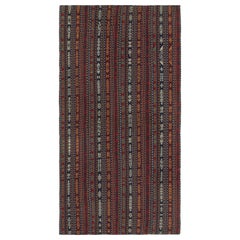 Vintage Shahsavan Persian Jajim Kilim Runner in Red, Blue & Gold