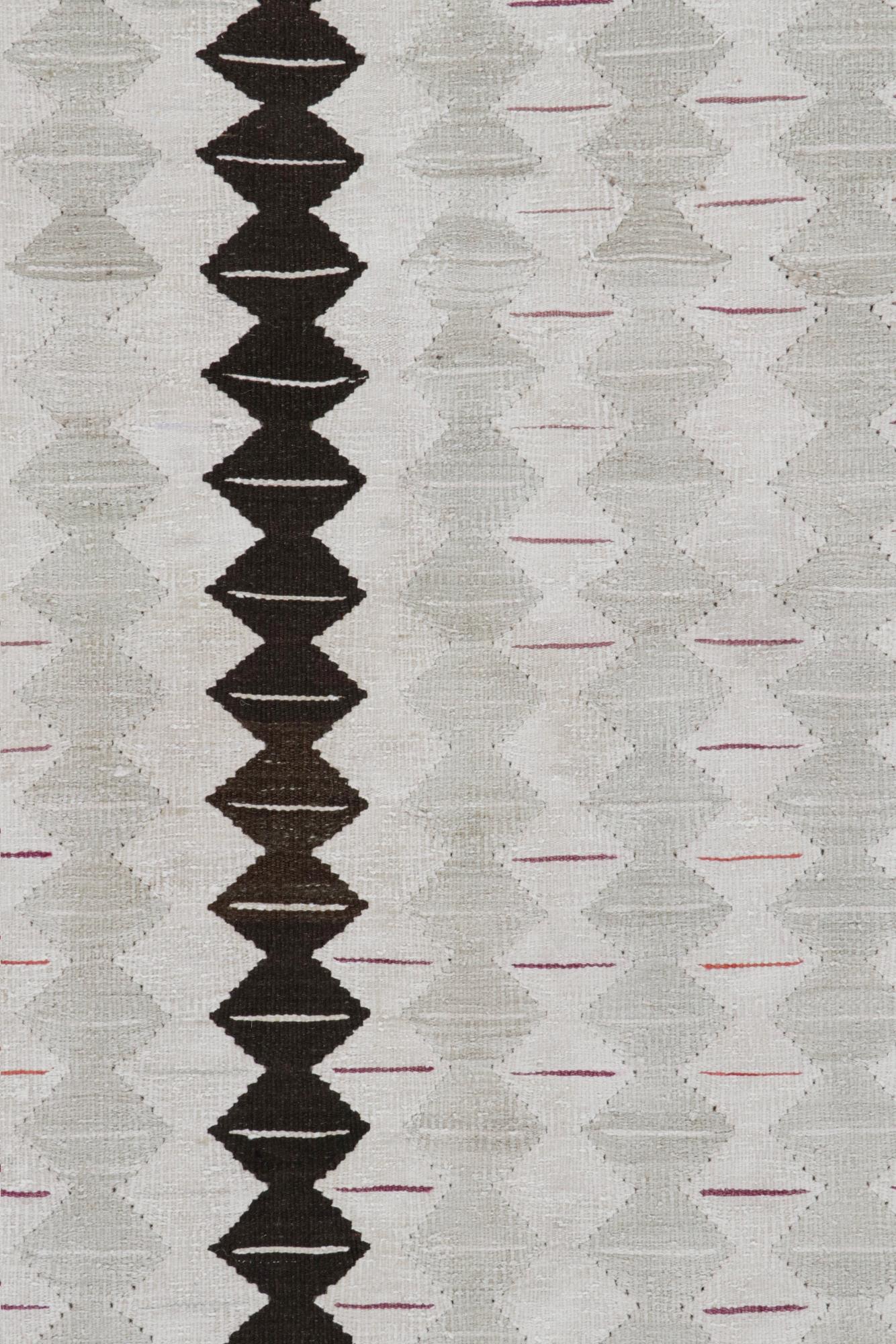 Tapis et Kilim persan Shahsavan vintage gris et marron à motif géométrique Bon état - En vente à Long Island City, NY
