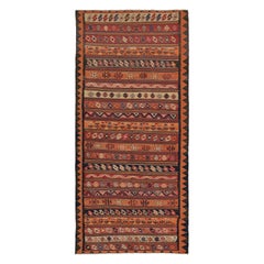Shahsavan Persischer Kelim in Orange mit geometrischen Mustern von Rug & Kilim, Vintage