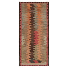 Vintage Shahsavan Persian Kilim in Polychromatic Chevron Patterns by Rug & Kilim