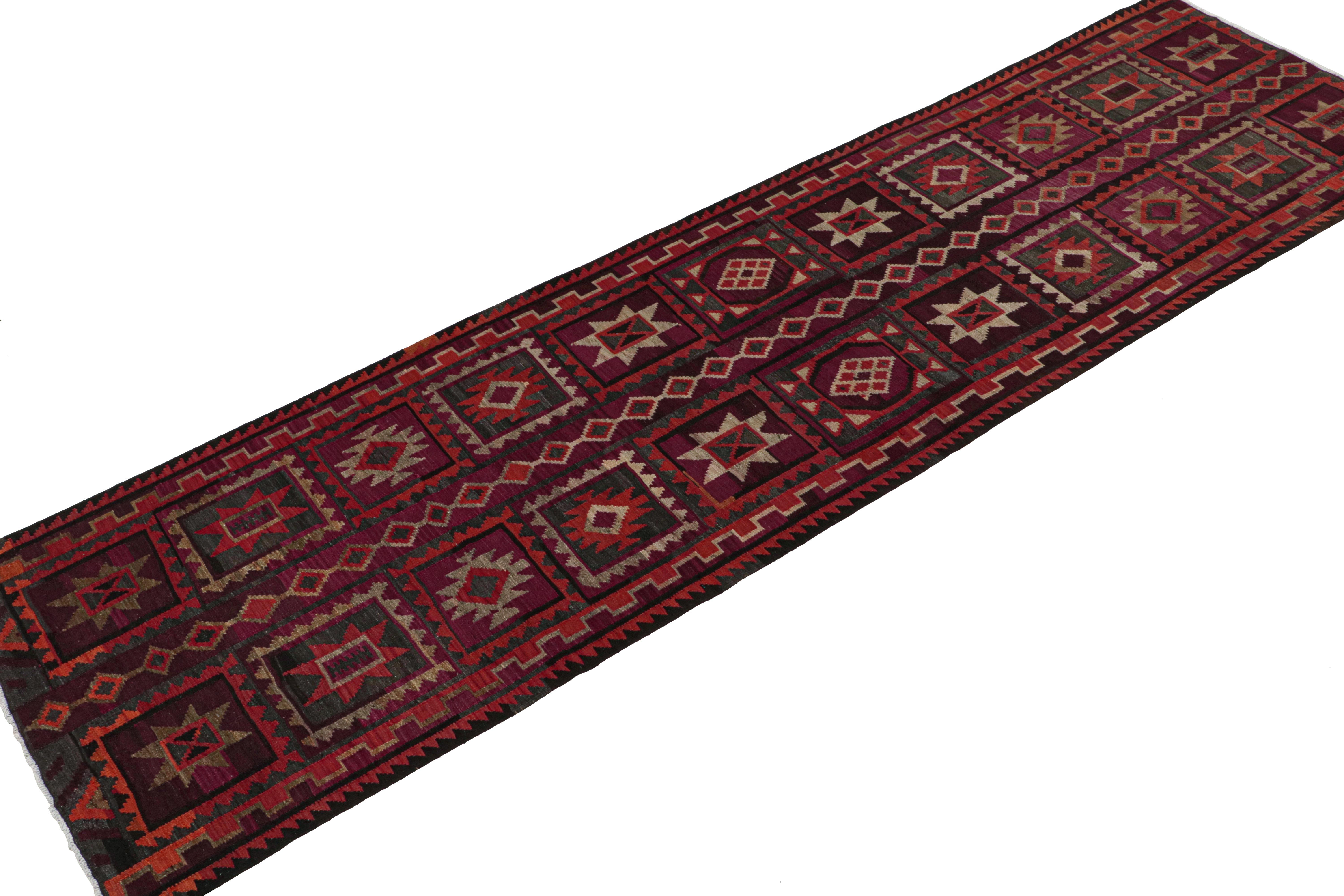 Tribal Vintage Shahsavan Persian Kilim in Polychromatic Patterns For Sale