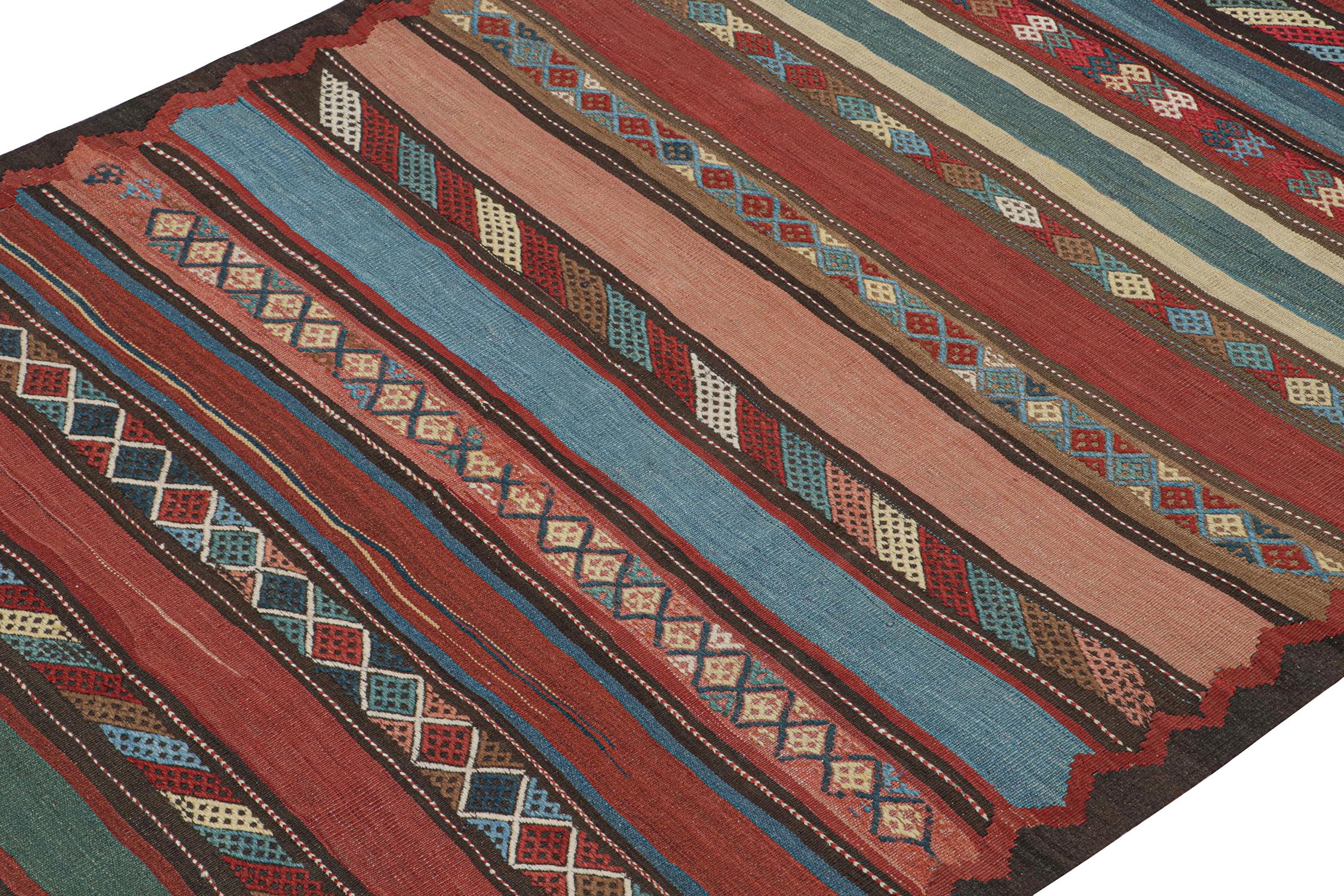 Afghan Vintage Shahsavan Persian Kilim in Polychromatic Patterns by Rug & Kilim For Sale