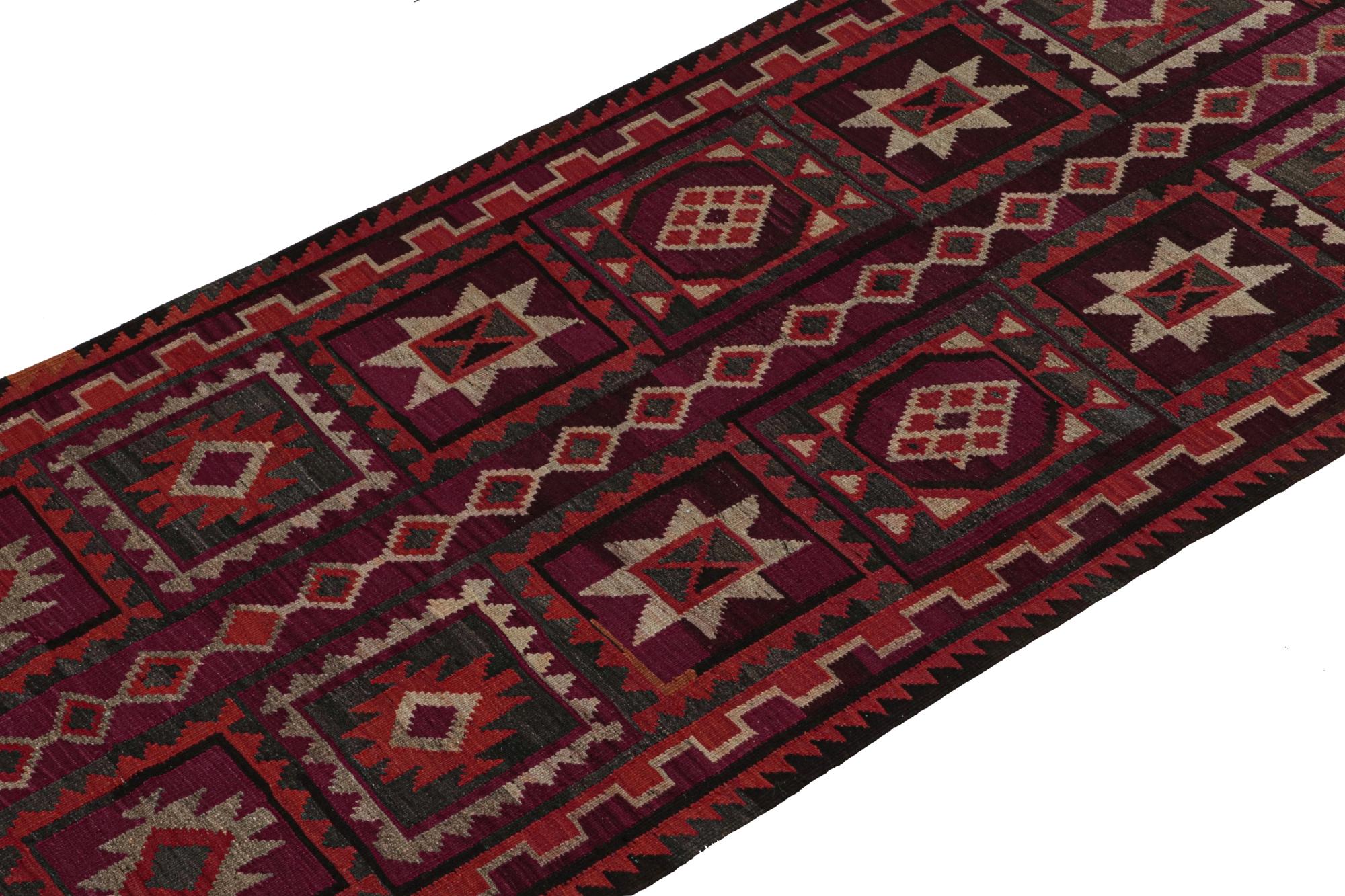 Hand-Knotted Vintage Shahsavan Persian Kilim in Polychromatic Patterns For Sale