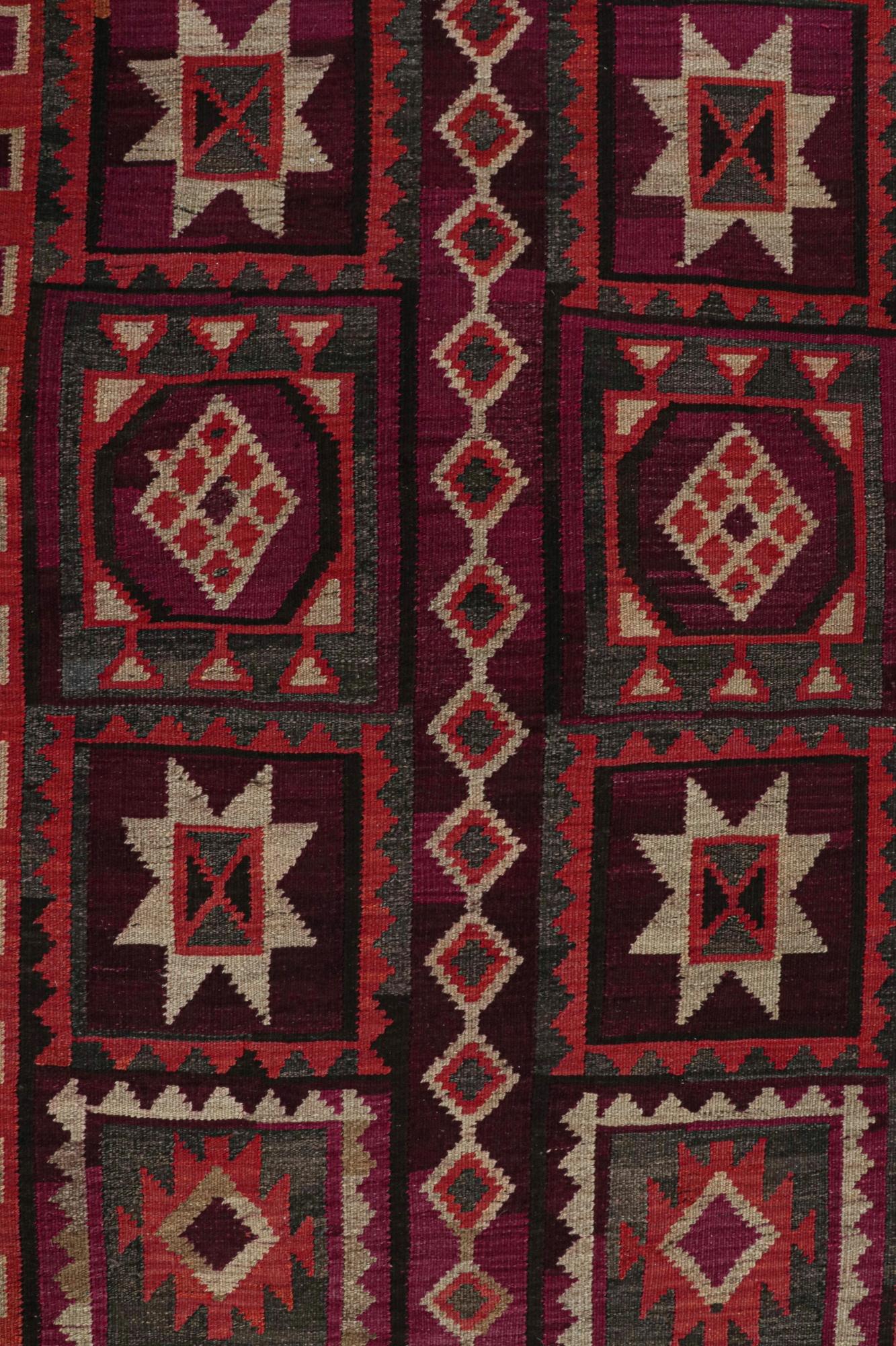 Mid-20th Century Vintage Shahsavan Persian Kilim in Polychromatic Patterns For Sale