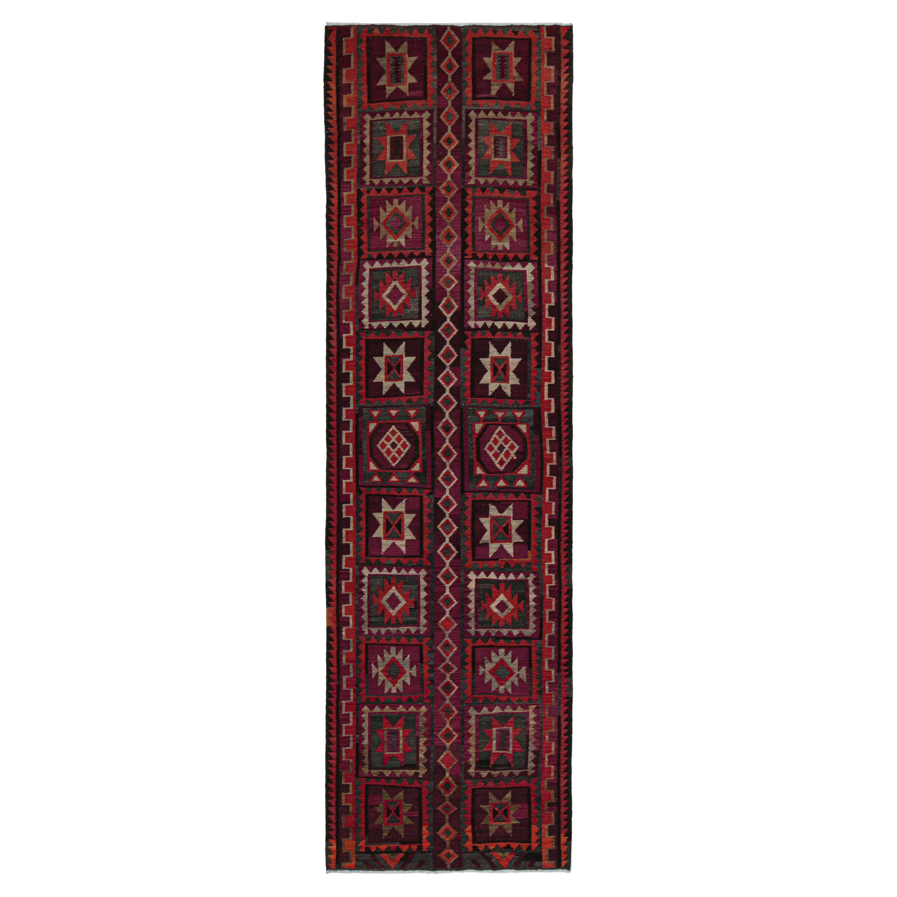 Vintage Shahsavan Persian Kilim in Polychromatic Patterns
