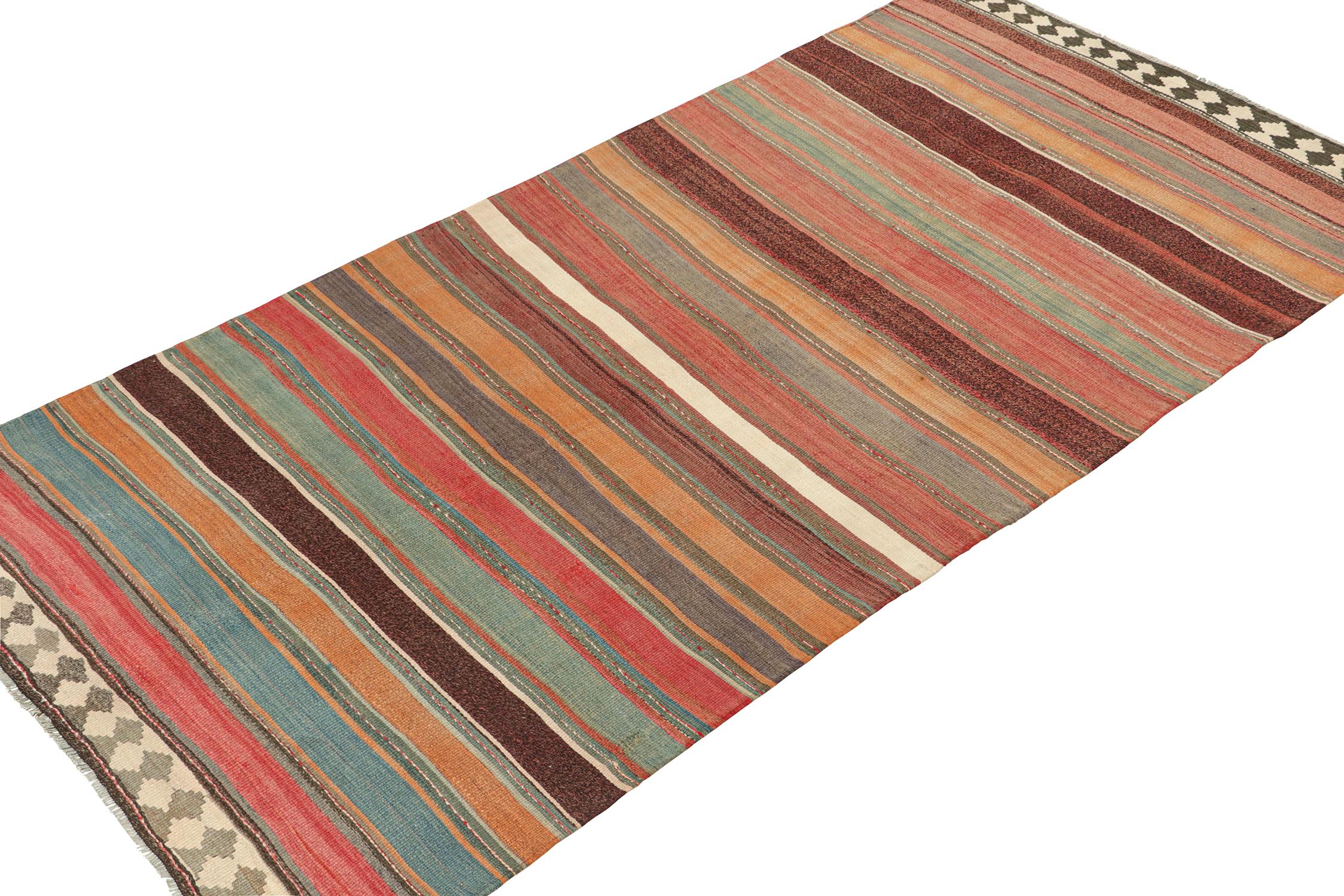 Tribal Vintage Shahsavan Persian Kilim in Polychromatic Stripes by Rug & Kilim For Sale