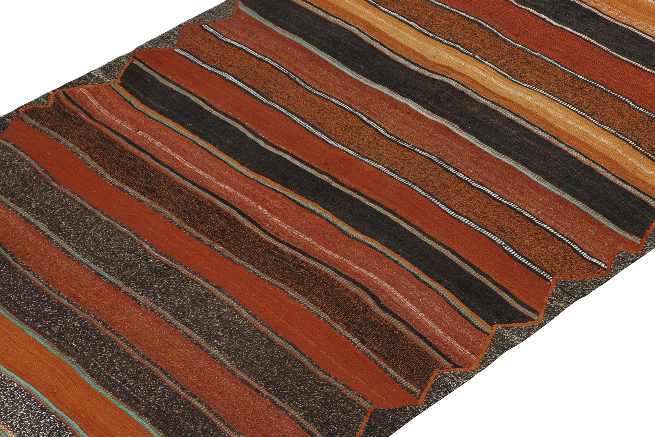 Hand-Knotted Vintage Shahsavan Persian Kilim in Polychromatic Stripes by Rug & Kilim For Sale