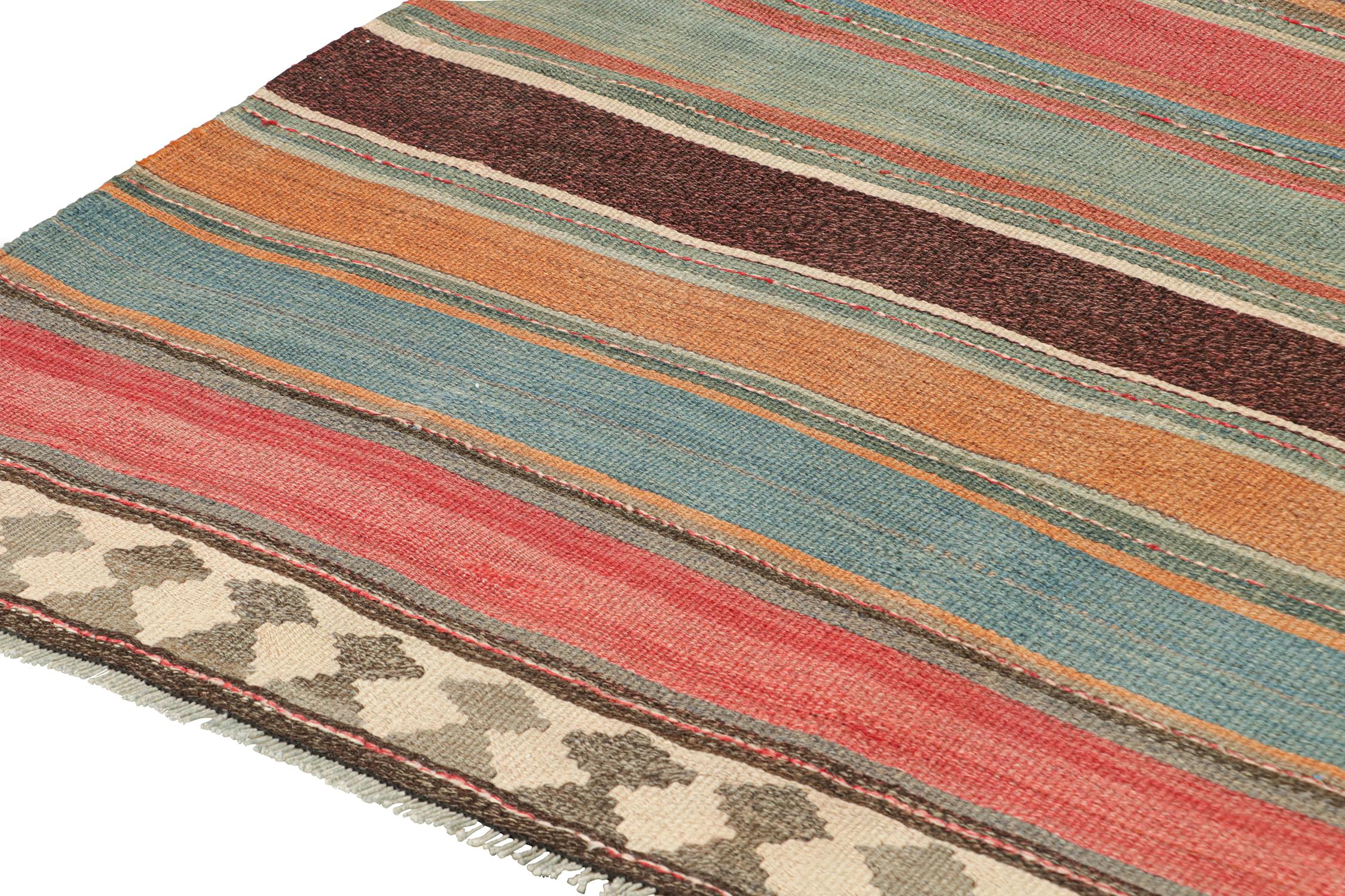 Vintage Shahsavan Persian Kilim in Polychromatic Stripes by Rug & Kilim In Good Condition For Sale In Long Island City, NY