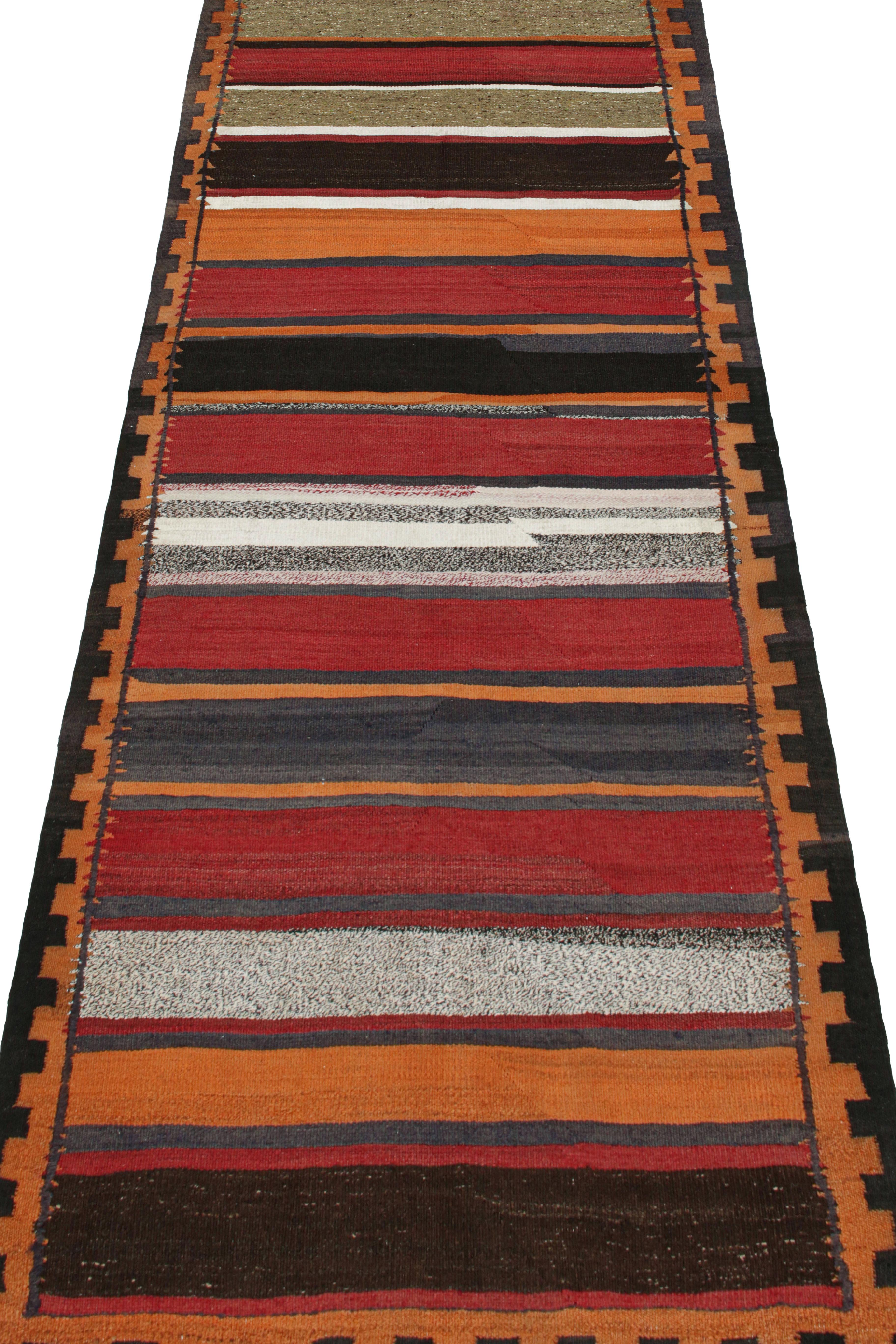 Vintage Shahsavan Persian Kilim in Polychromatic Stripes In Good Condition For Sale In Long Island City, NY