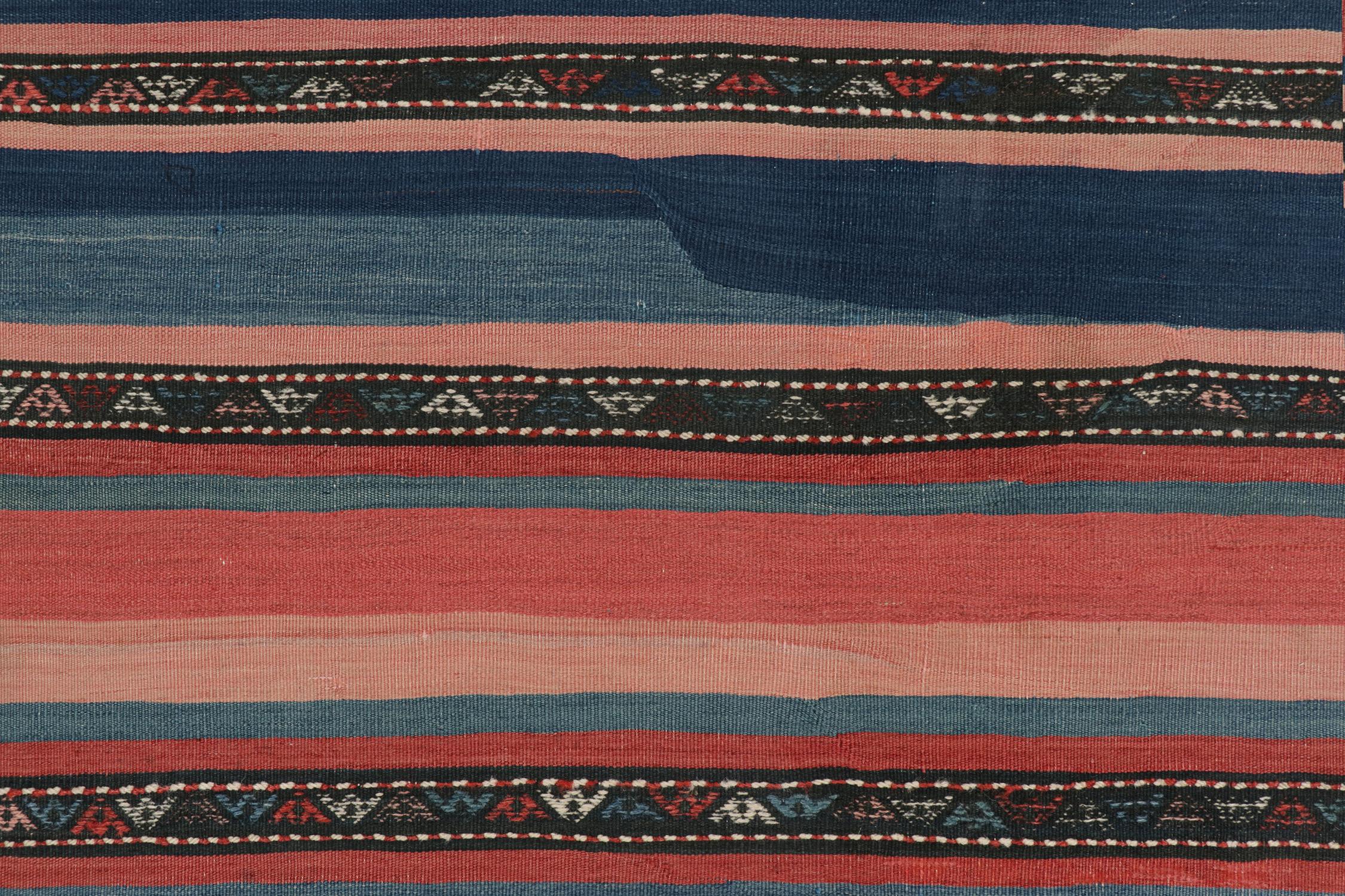 Mid-20th Century Vintage Shahsavan Persian Kilim in Polychromatic Stripes by Rug & Kilim For Sale