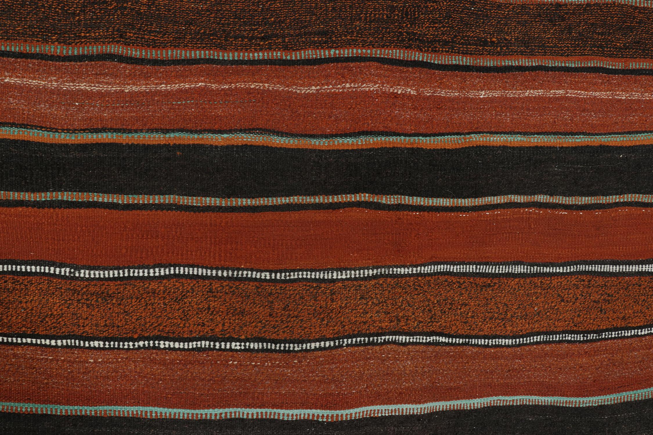 Mid-20th Century Vintage Shahsavan Persian Kilim in Polychromatic Stripes by Rug & Kilim For Sale
