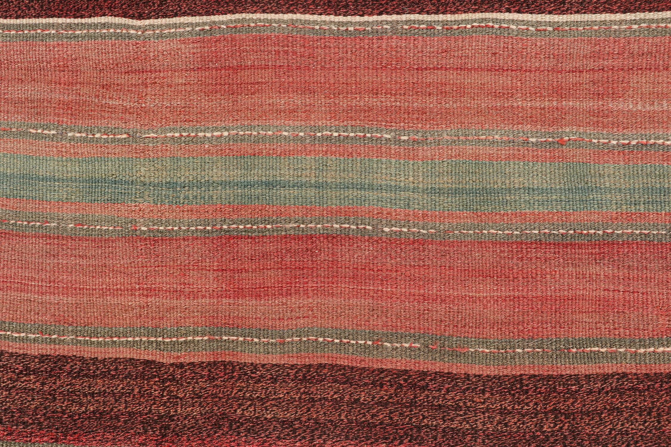 Mid-20th Century Vintage Shahsavan Persian Kilim in Polychromatic Stripes by Rug & Kilim For Sale