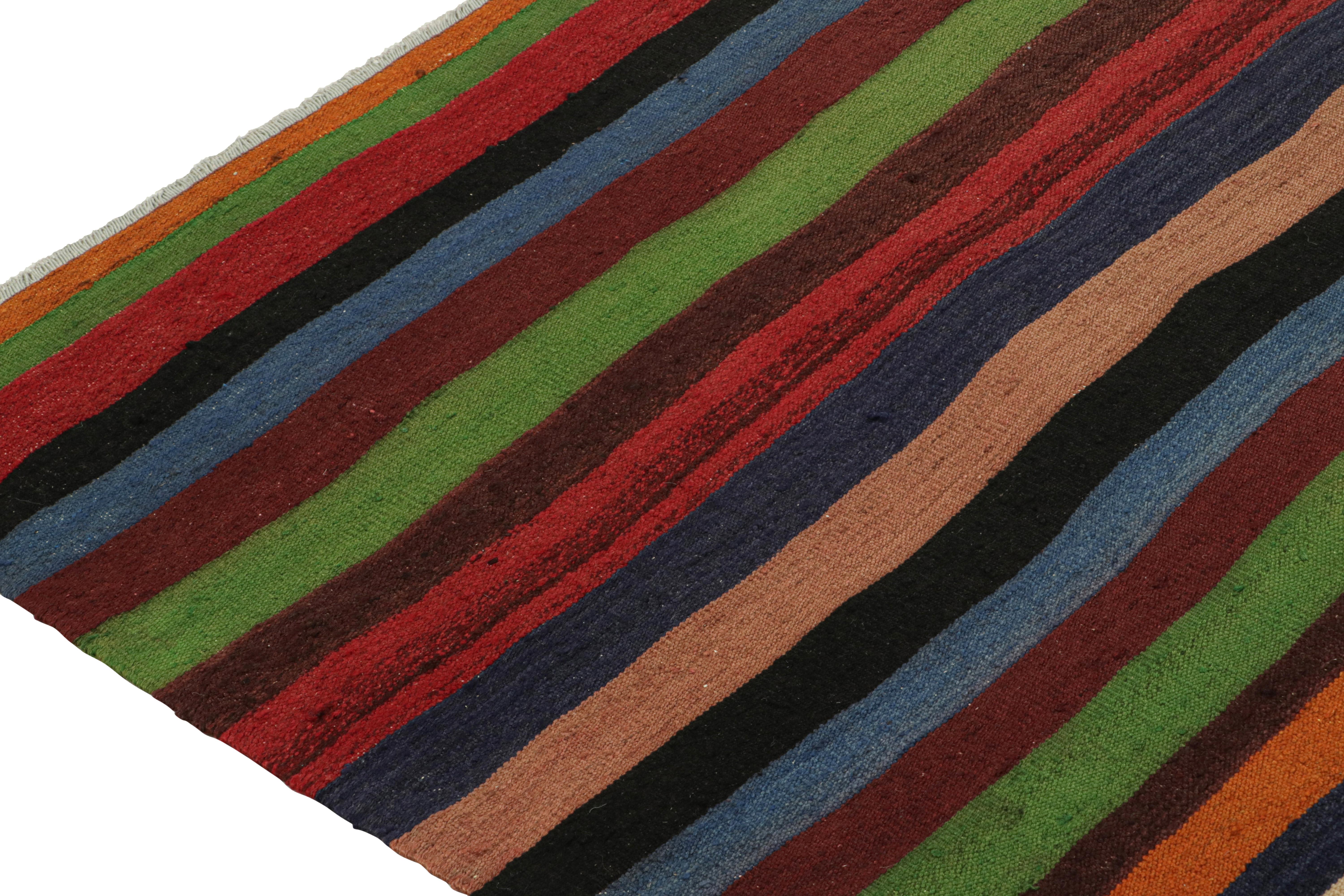 Mid-20th Century Vintage Shahsavan Persian Kilim in Polychromatic Stripes For Sale