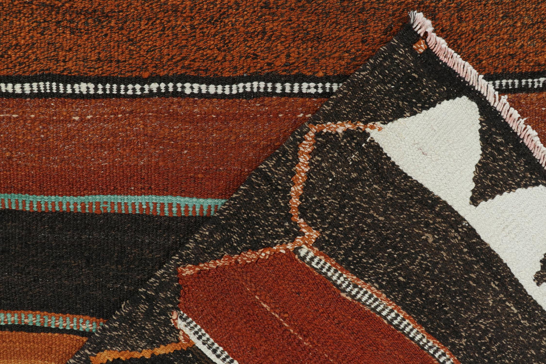 Wool Vintage Shahsavan Persian Kilim in Polychromatic Stripes by Rug & Kilim For Sale